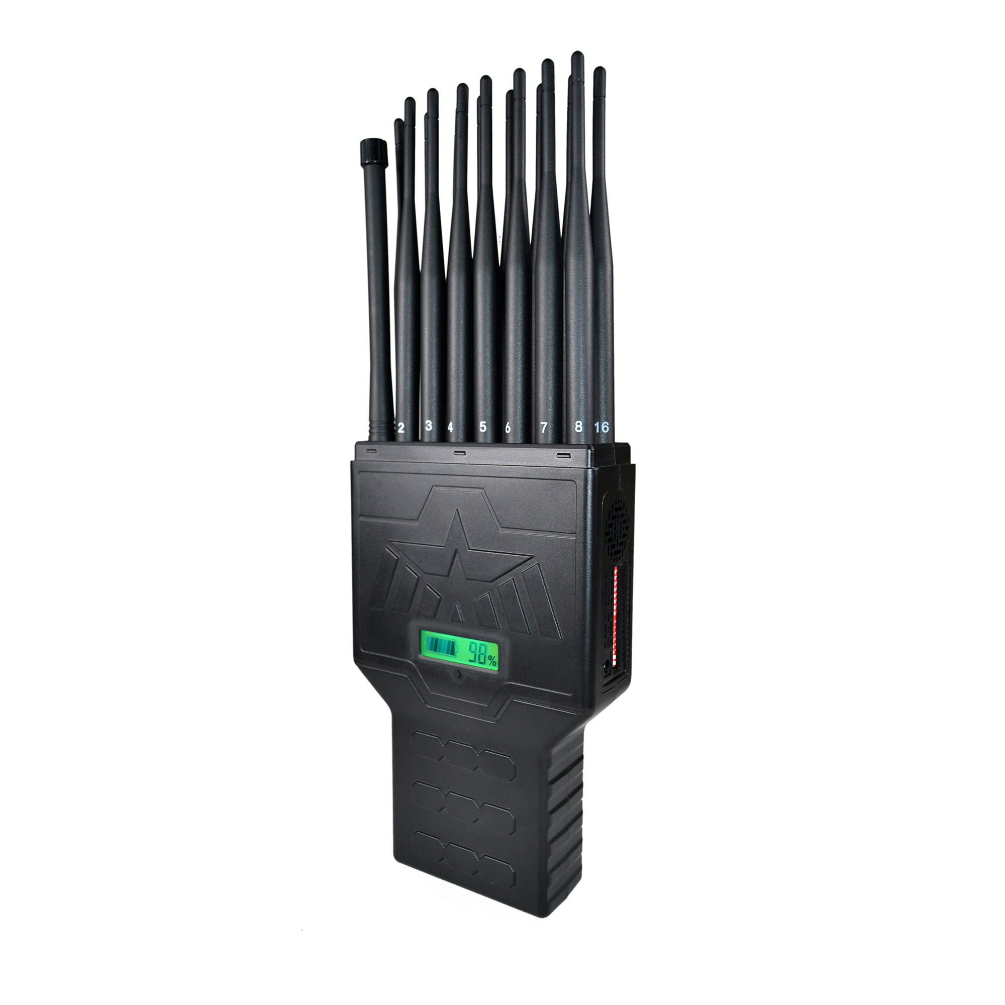 Signal Blocker 16 Band Dual Antenna Handheld Wi-Fi Mobile Location Lojack GPS 3G 4G 5g Signal