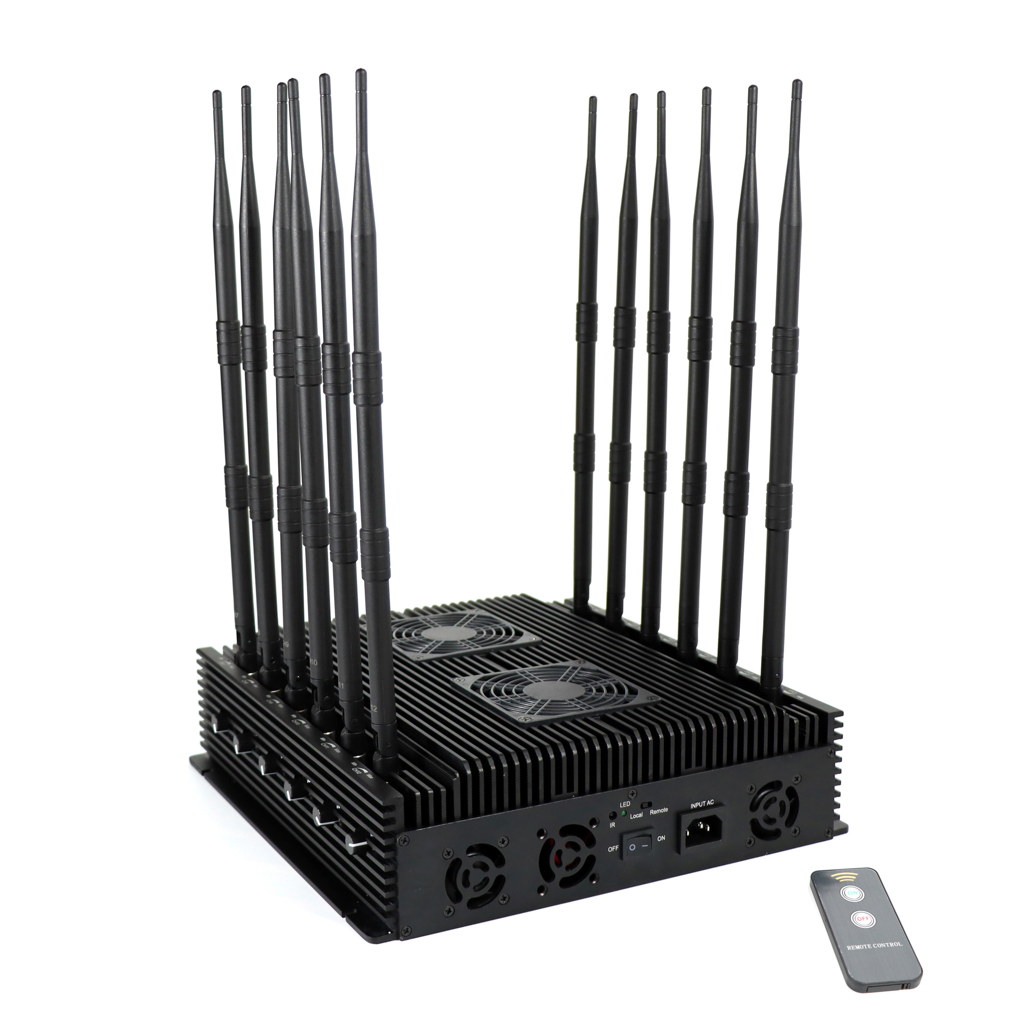 12 Antenna 80m 85W Wi-Fi Bluetooth GSM 3G 4G 5g Mobile Phone Signal Jammer