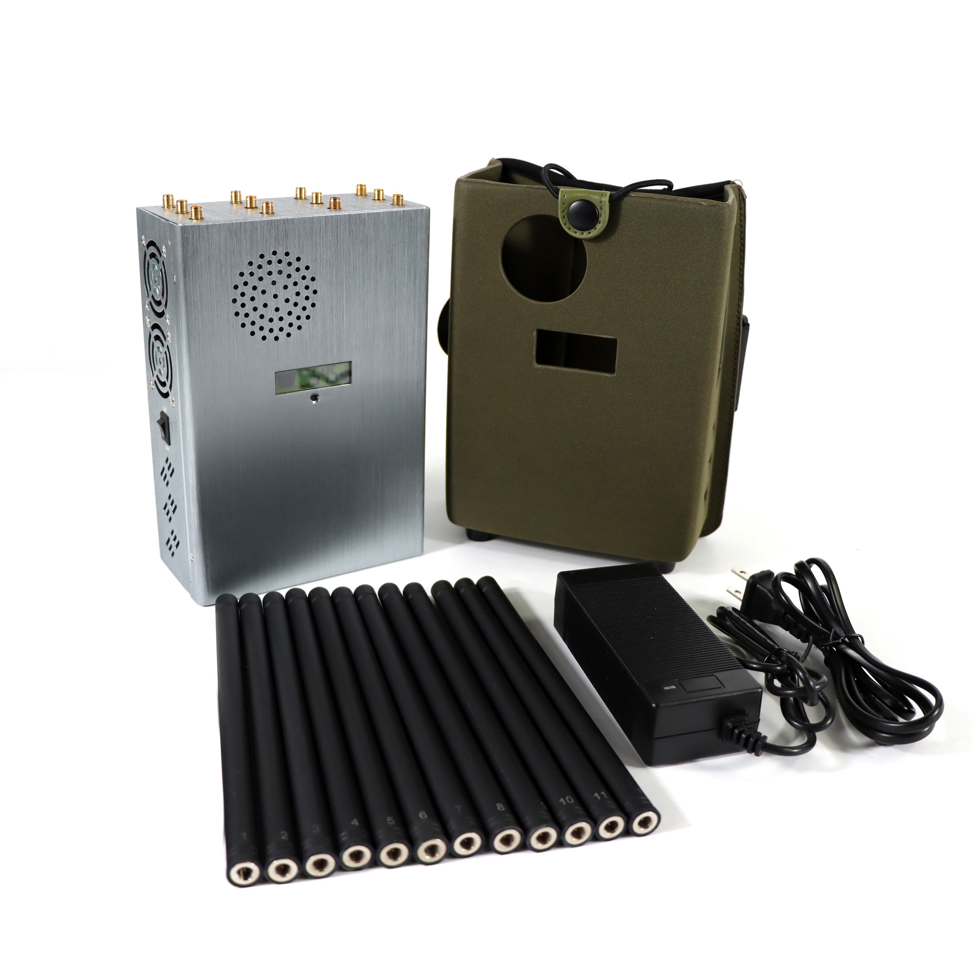 Portable 12 Antennas Cell Phone Signal Jammer Blocking RF Signal 5g Remote Control GPS/WiFi/GSM