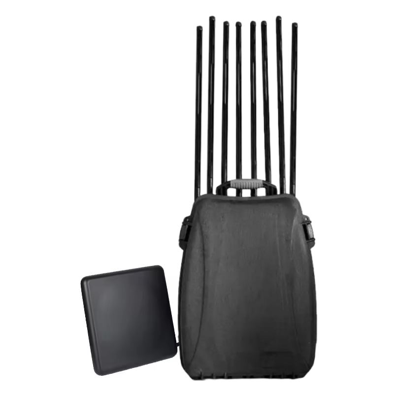 8 antonnas Backpack Anti Drone Device Utra long range 400W 1.5km FPV UAV Drone Jammers Inhibitors