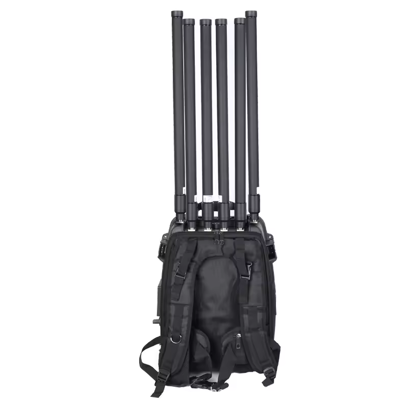 8 antonnas Backpack Anti Drone Device Utra long range 400W 1.5km FPV UAV Drone Jammers Inhibitors