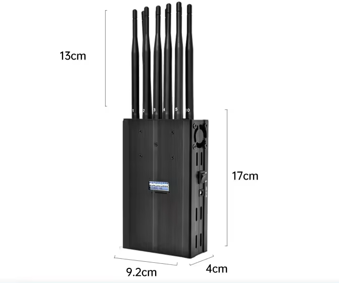 Portable Handheld 10 Channel Antennas 2G 3G 4G 5G GPS WIFI 2.4G Ble Mobile Phone Signal Inhibitor Detector