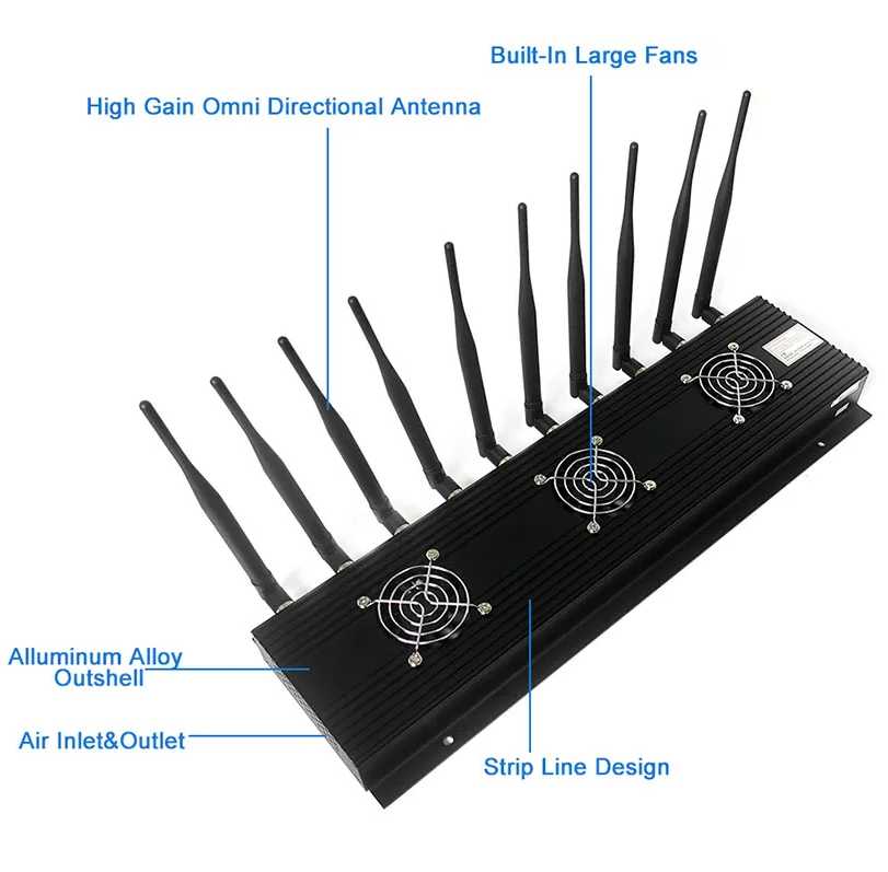 Desktop Mobile Cell Phone 2g/3G/4G/5g GPS WiFi Signal Jammer Device Signal Jammer Isolator