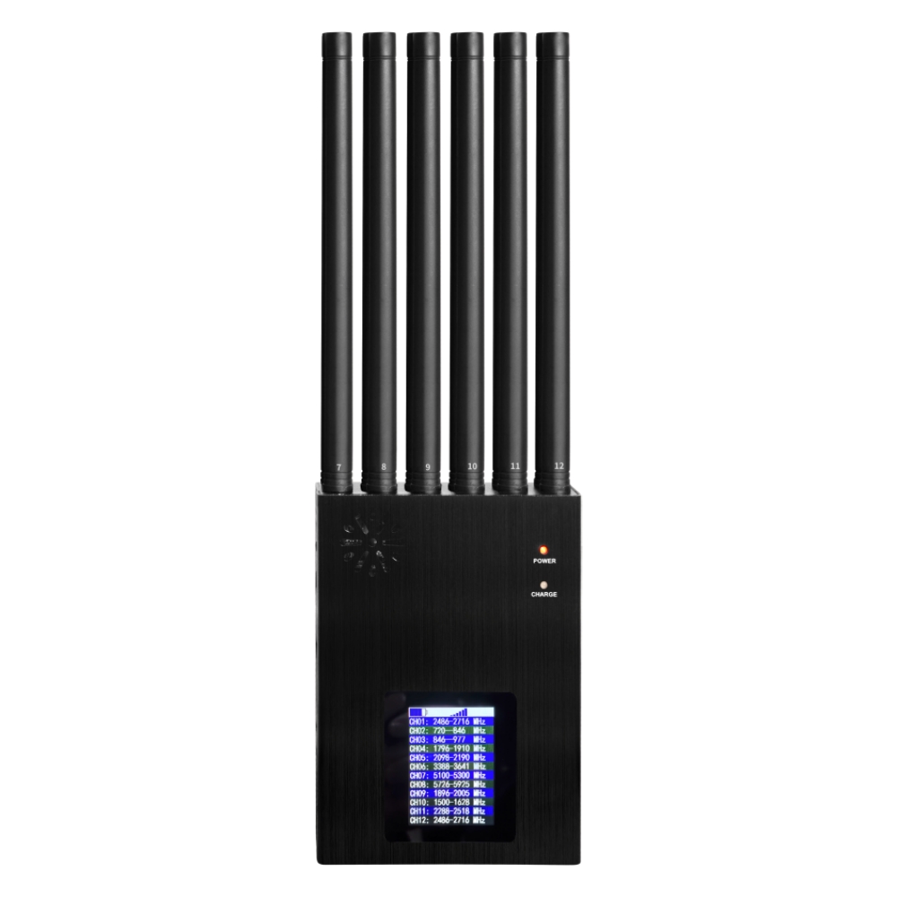 12 Bands Big LCD Wireless Portable Handheld Phone Signal Jammer Blocker GPS WiFi 2 3 4 5g