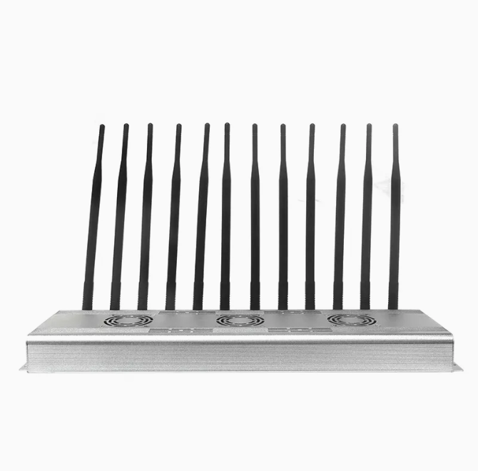 12 Bands Long Range GSM Phone Signal Blocker 2g 3G 4G 5g GPS VHF UHF Satellite WiFi Desktop Mobile Signal Jammer