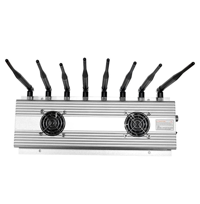 8 antennas High Power Desktop Multi Band Cell Phone Signal Jammer Blocker WiFi2.4G WiFi 5.8g WiFi 5.2g GPS Frequency Jammer